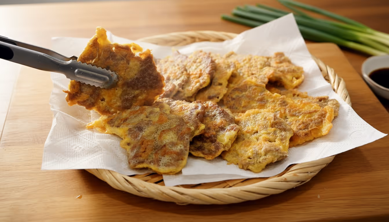 키친타올 위의 구운 육전