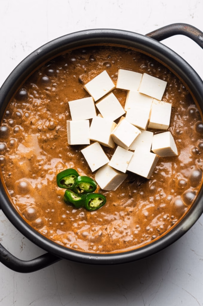 두부와 고추가 들어간 찌개