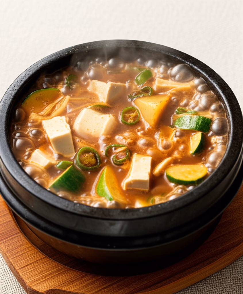 완성된 청국장찌개