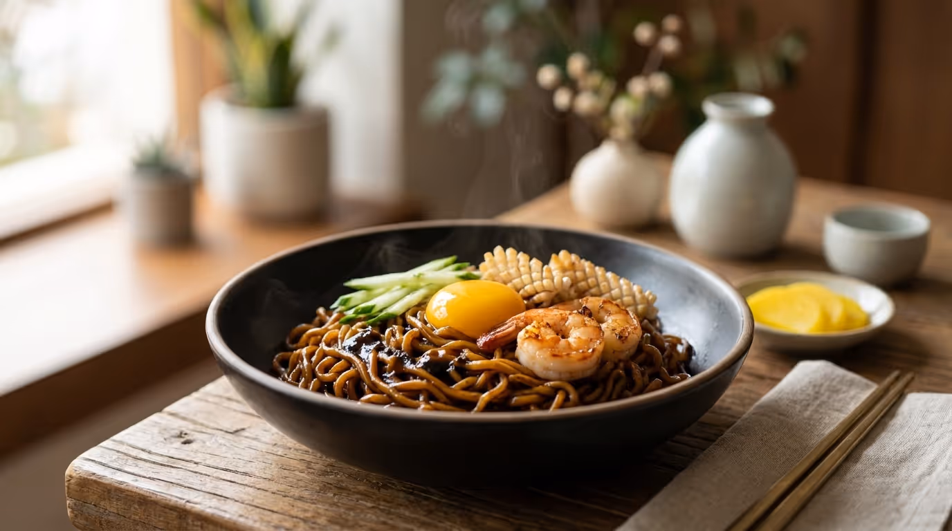 트러플 오일을 뿌린 호텔 간짜파게티