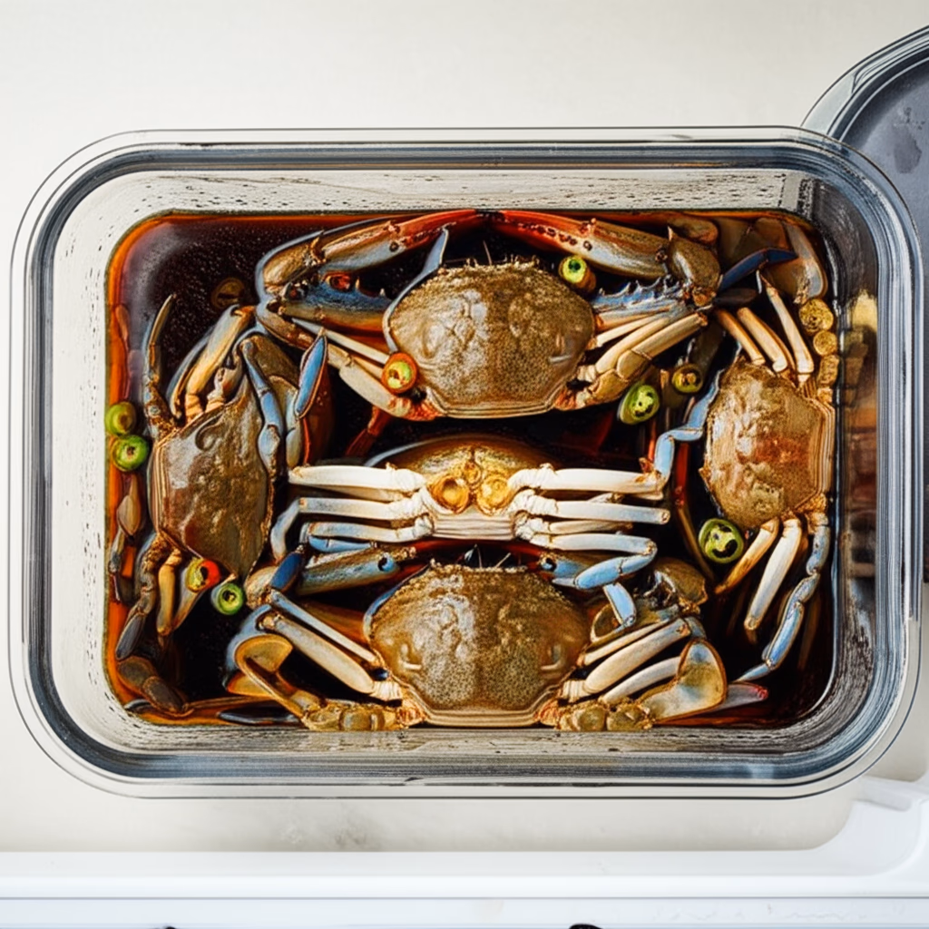 숙성 중인 간장게장