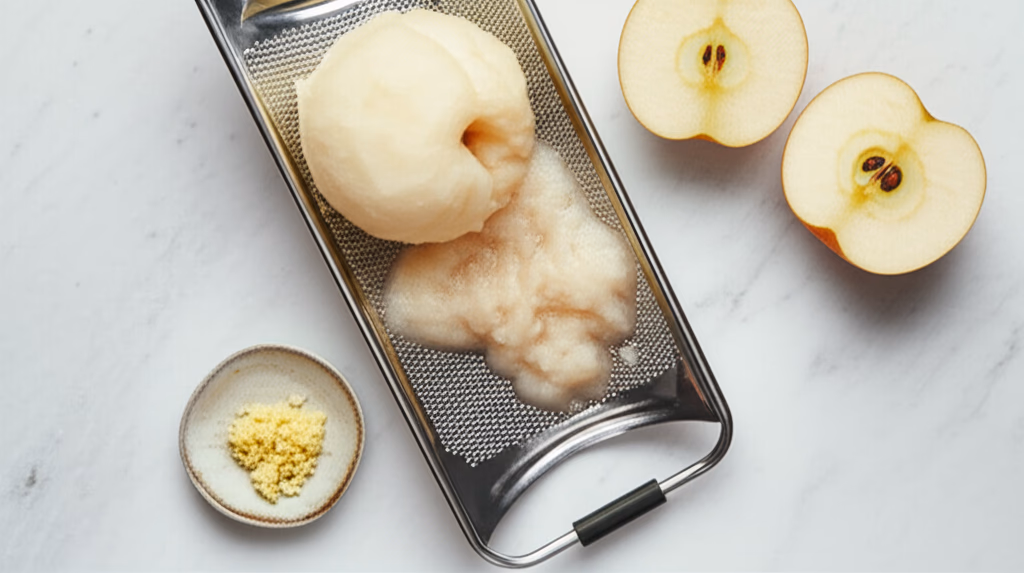 배와 사과를 가는 모습