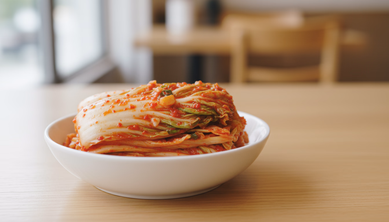 빨간 양념에 버무려진 배추김치