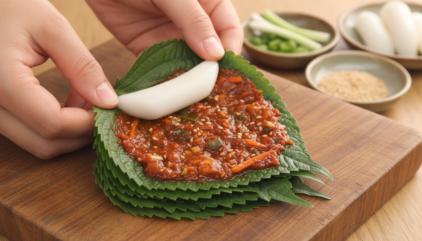 깻잎 겹치기