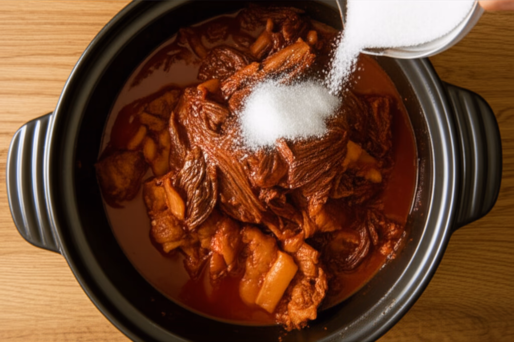 묵은지를 넣고 함께 볶기