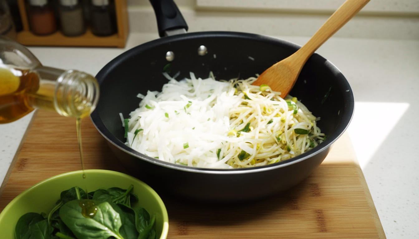 볶은 콩나물과 무친 시금치