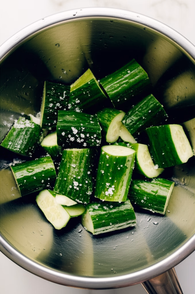 소금에 절이는 오이