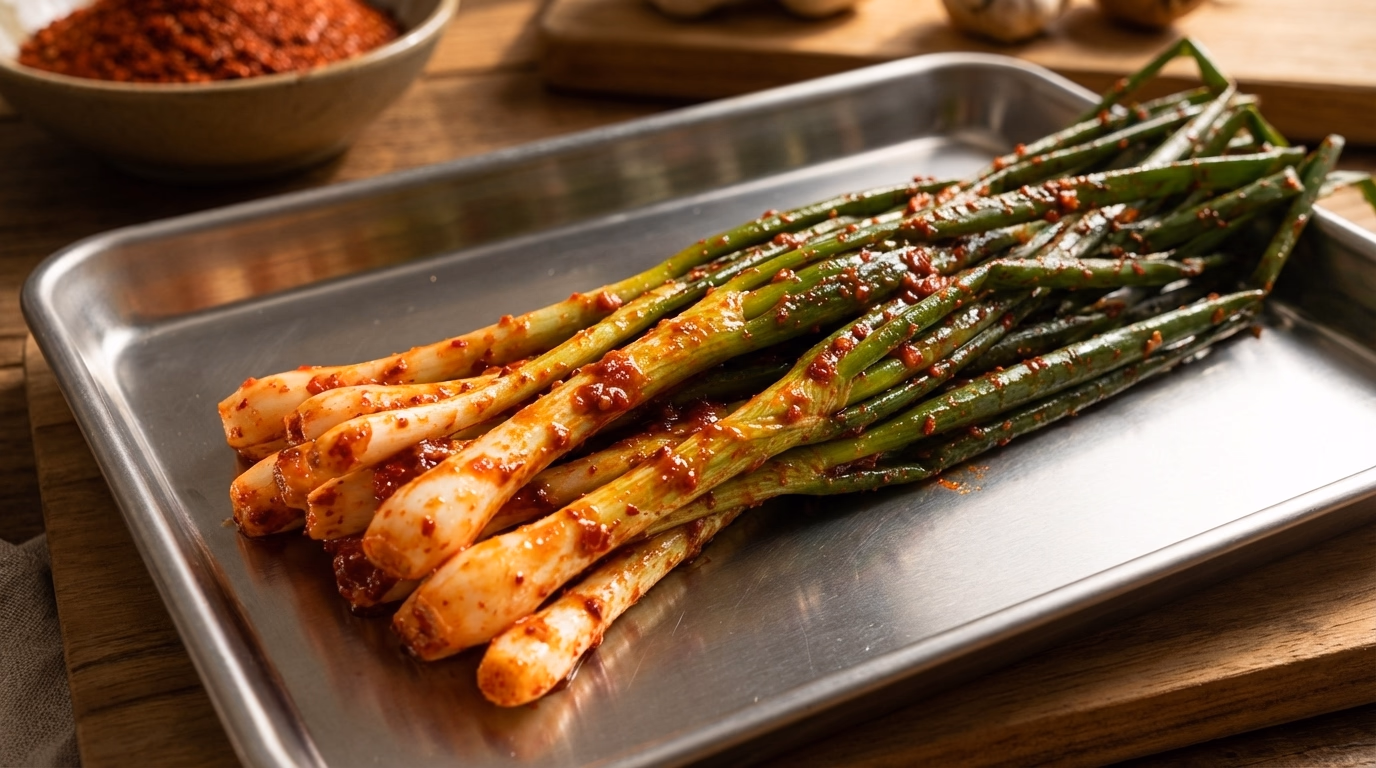 양념 바르는 모습