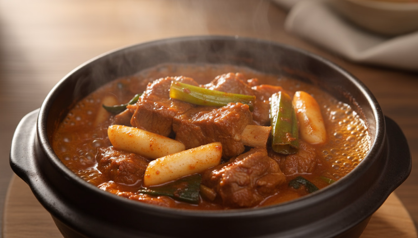 완성된 매콤 돼지갈비찜