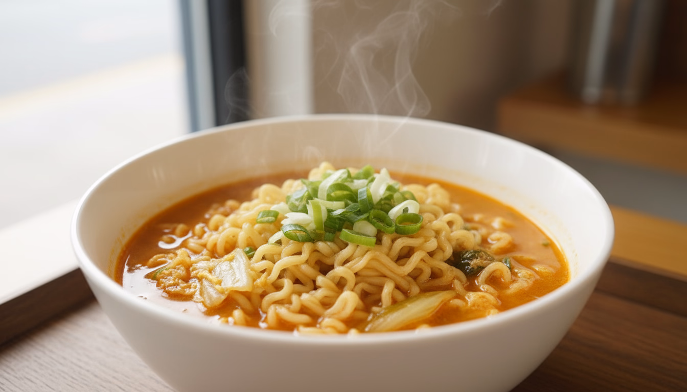 그릇에 담긴 고소하고 감칠맛 나는 액젓라면