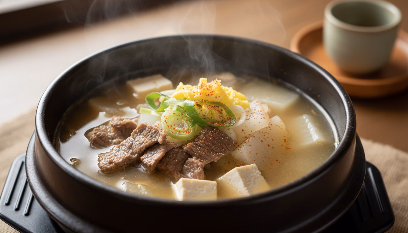 맑은 국물에 소고기와 무가 들어간 소고기무국