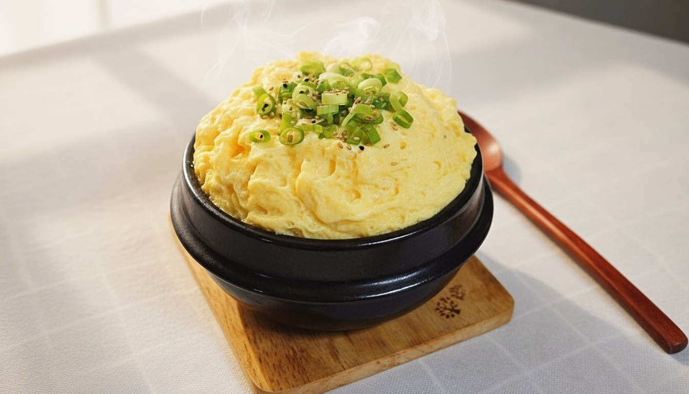 뚝배기에 담긴 폭신한 폭탄 계란찜