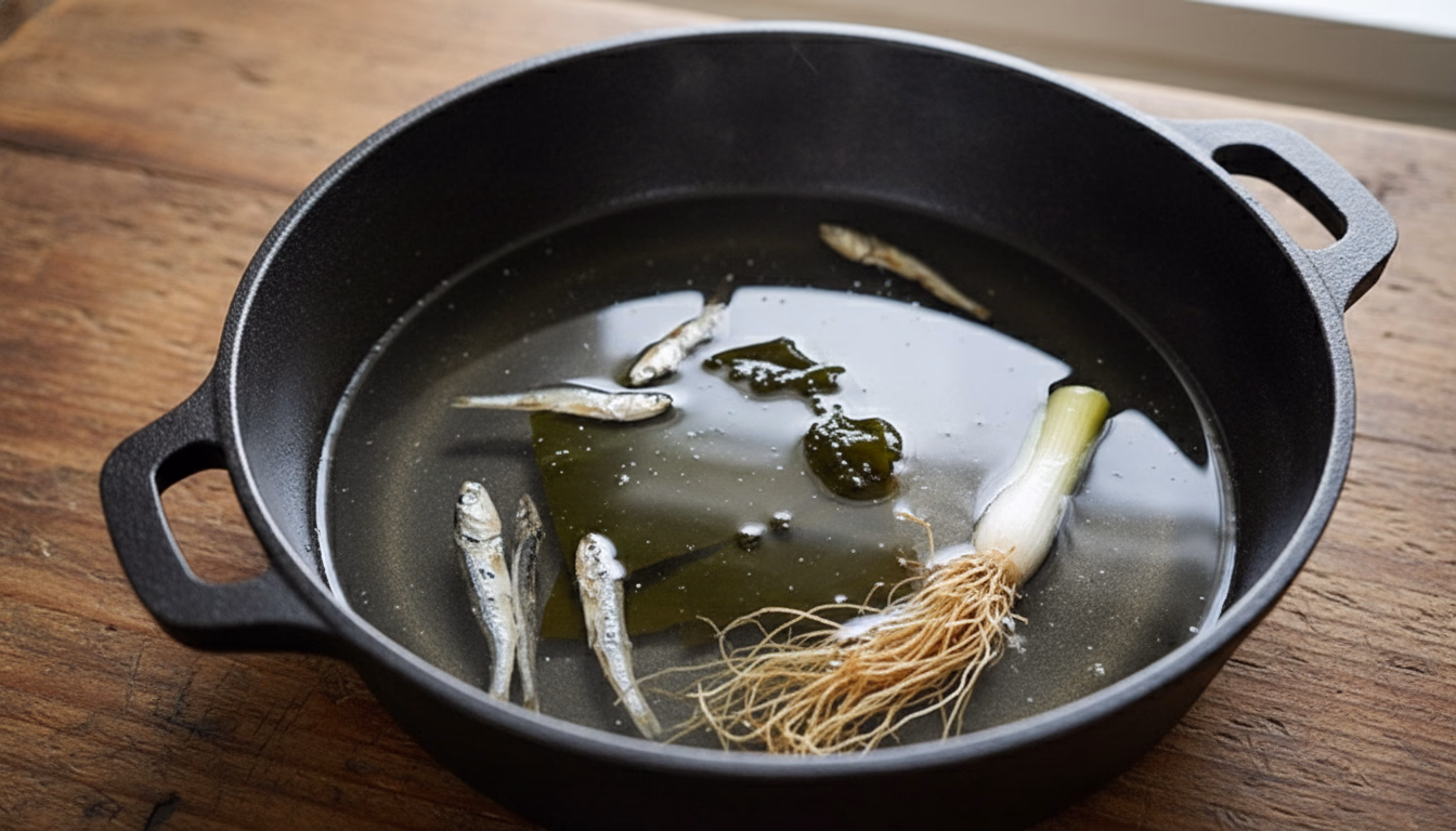 다시마, 파뿌리, 멸치로 끓이는 육수