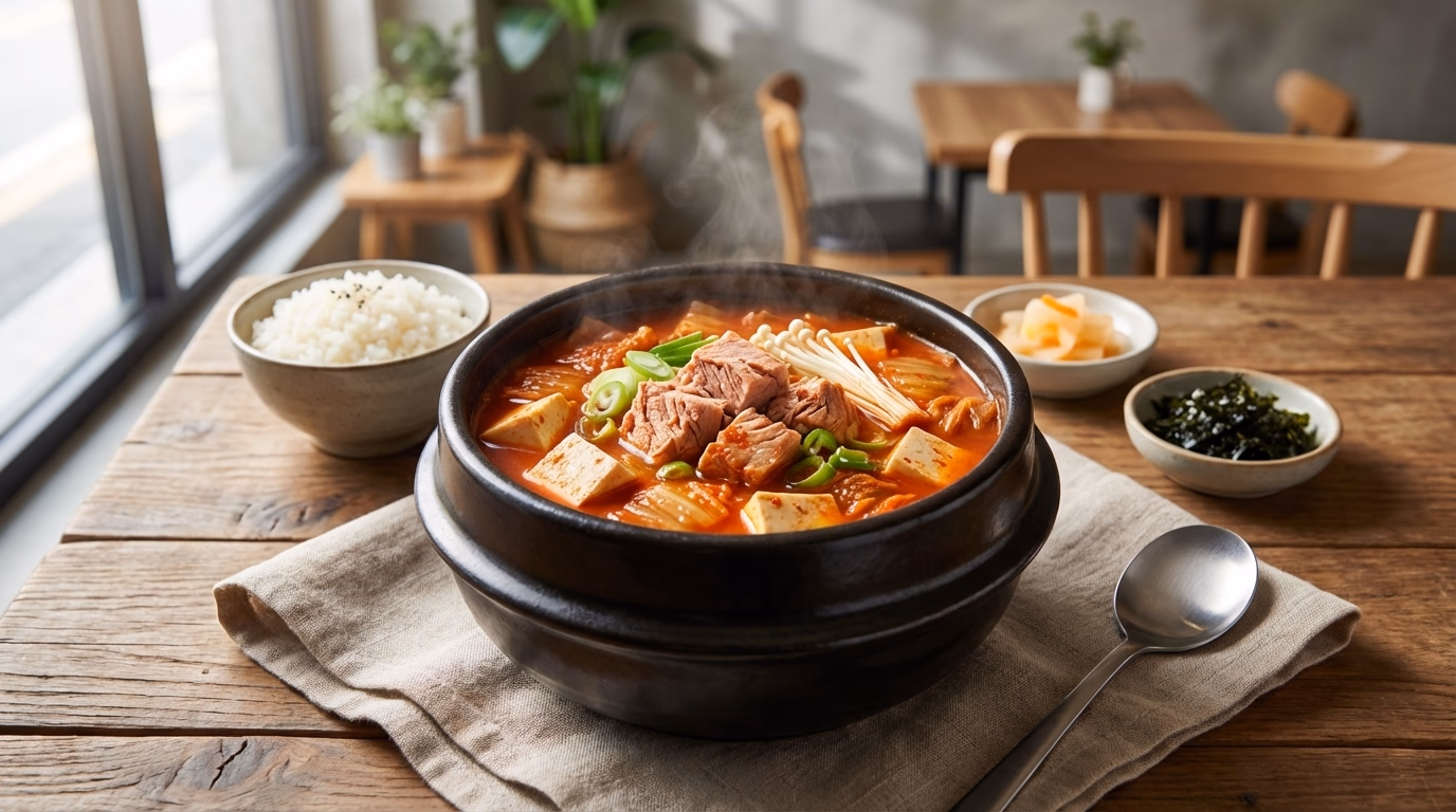 완성된 참치김치찌개