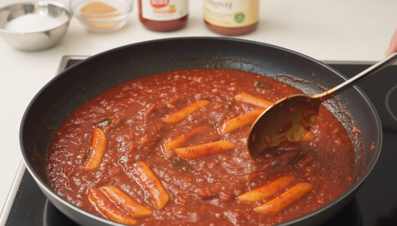 소스 재료 섞기